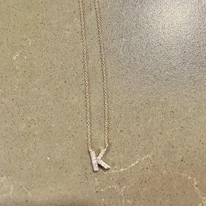 K diamond initial necklace gold